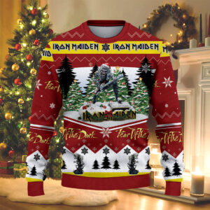 Alternative view of Iron Maiden Fear of the Dark Christmas Knitted Sweater