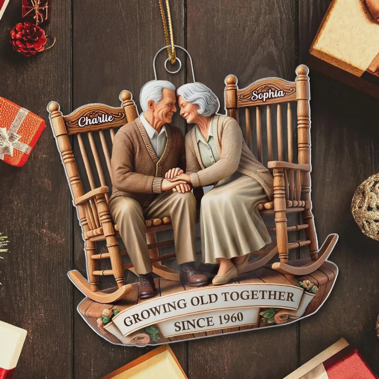 Personalized Going Old Together Couple Christmas Ornament 115829 - Image 4