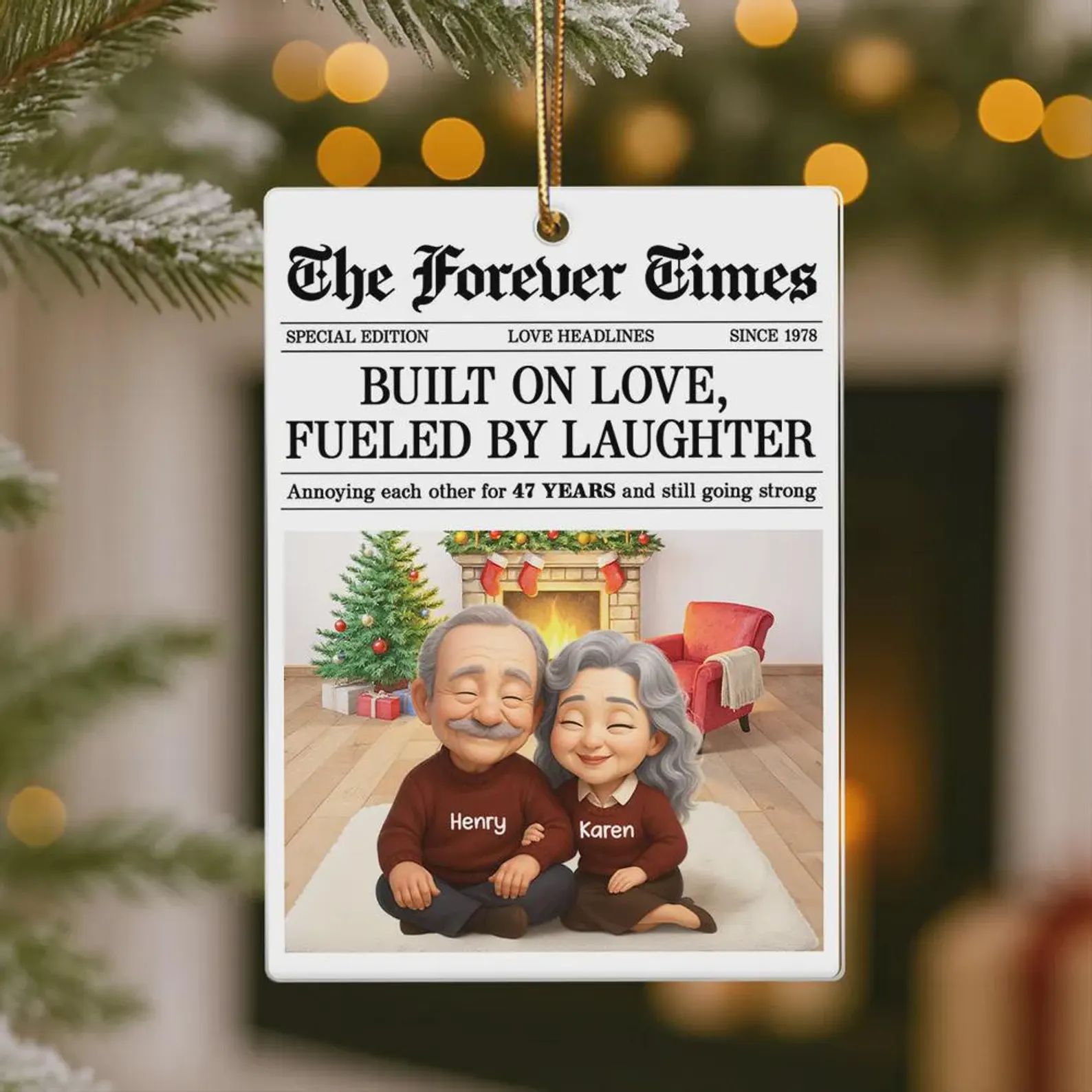 Personalized The Forever Times Couple Growing Old Together Christmas Ornament - Image 4