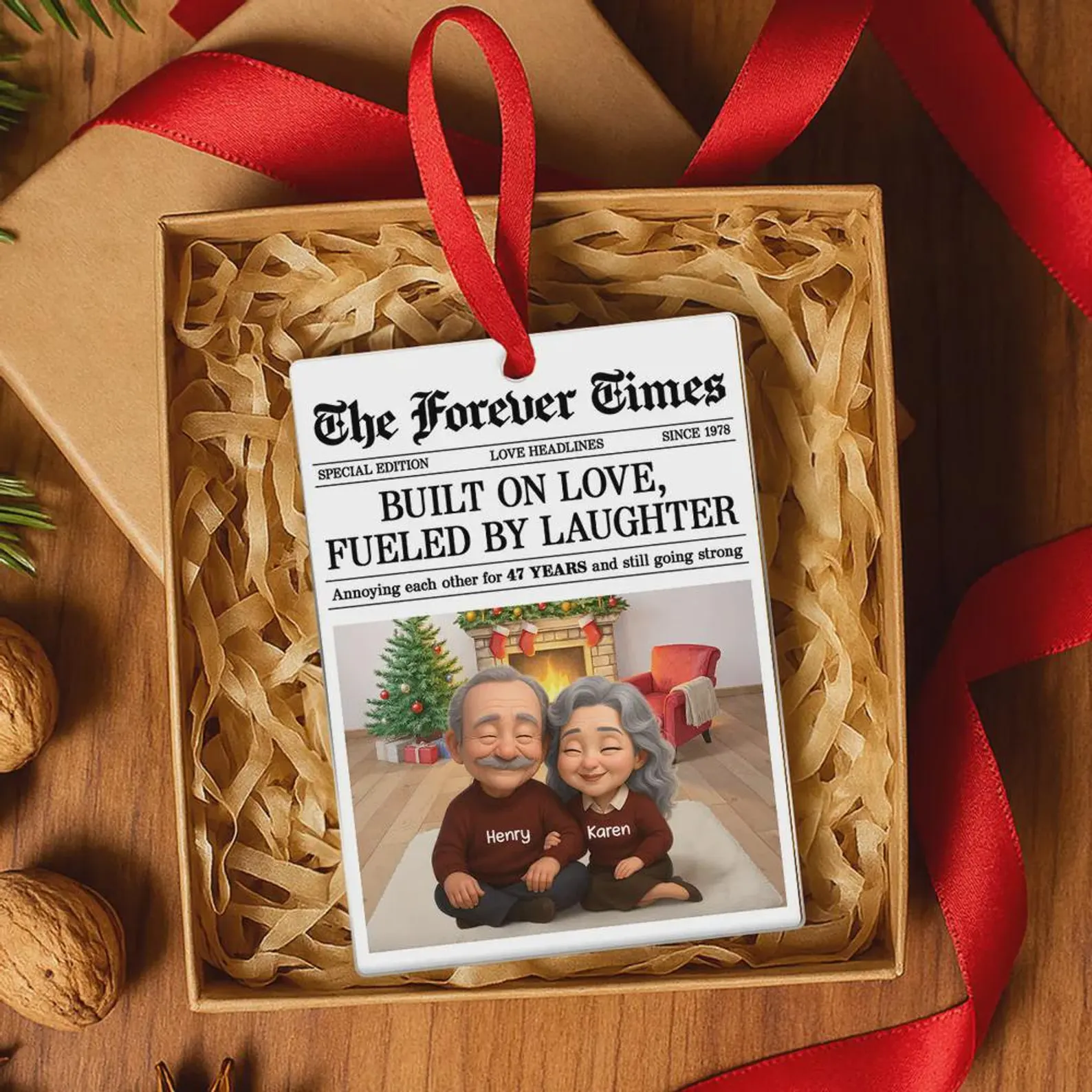Personalized The Forever Times Couple Growing Old Together Christmas Ornament - Image 5