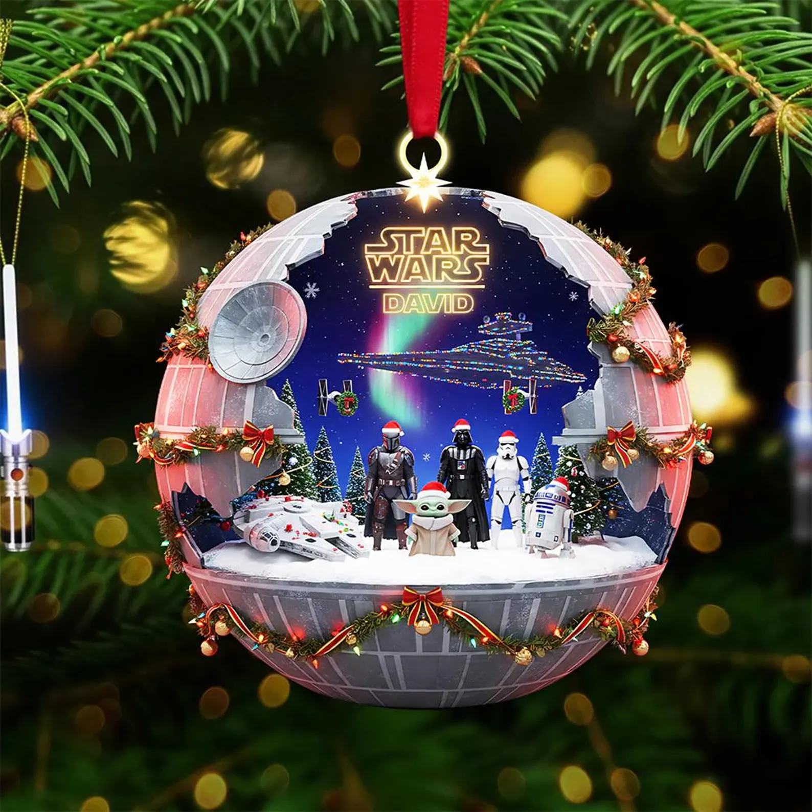 Personalized Star War Galaxy Christmas Ornament - Image 2