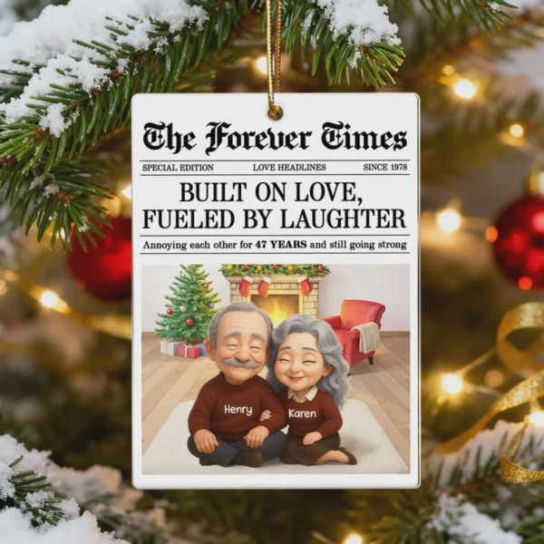 Personalized The Forever Times Couple Growing Old Together Christmas Ornament - Image 6