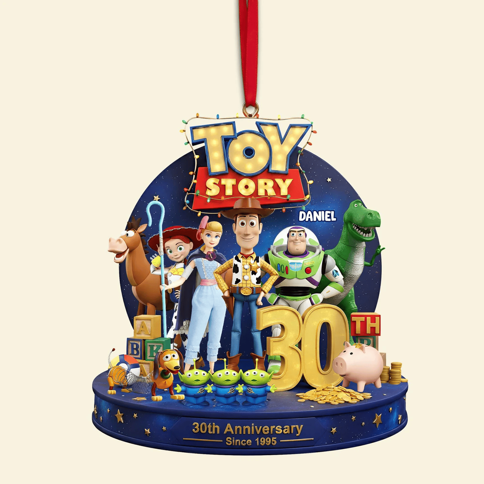 Personalized Toy Store 30th Anniversary Celebration Christmas Ornament - Image 2