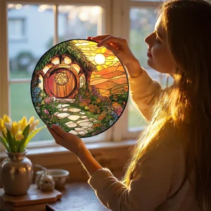 Alternative view of Lord of the Rings Hobbit Day Stained Glass Suncatcher