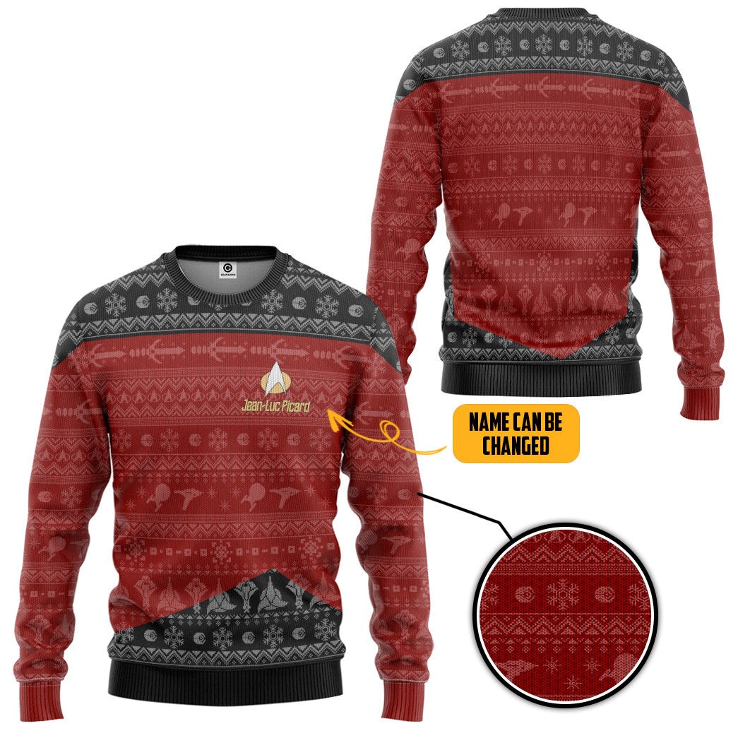 Star Trek The Next Generation 1987 Christmas Knitted Sweater - Image 2