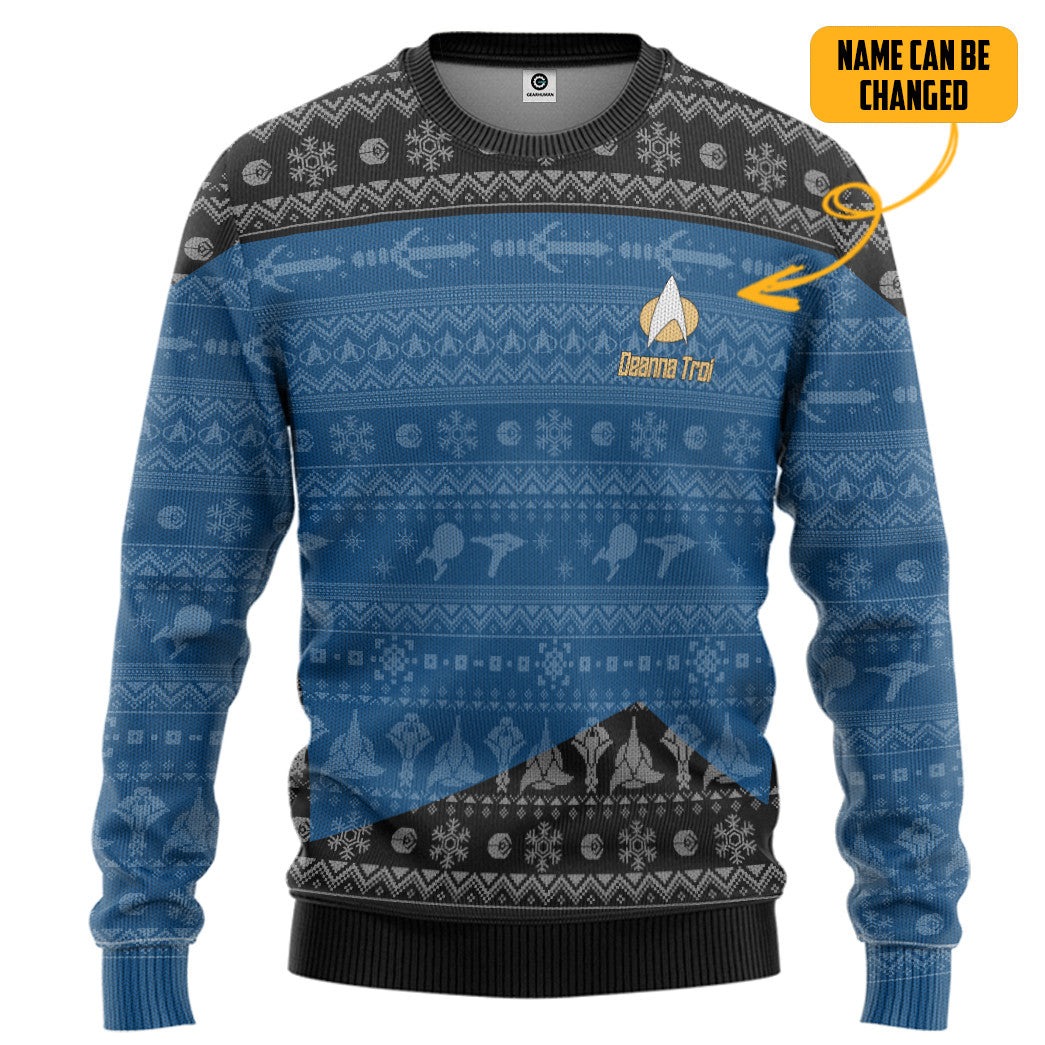 Star Trek The Next Generation 1987 Christmas Knitted Sweater - Image 5