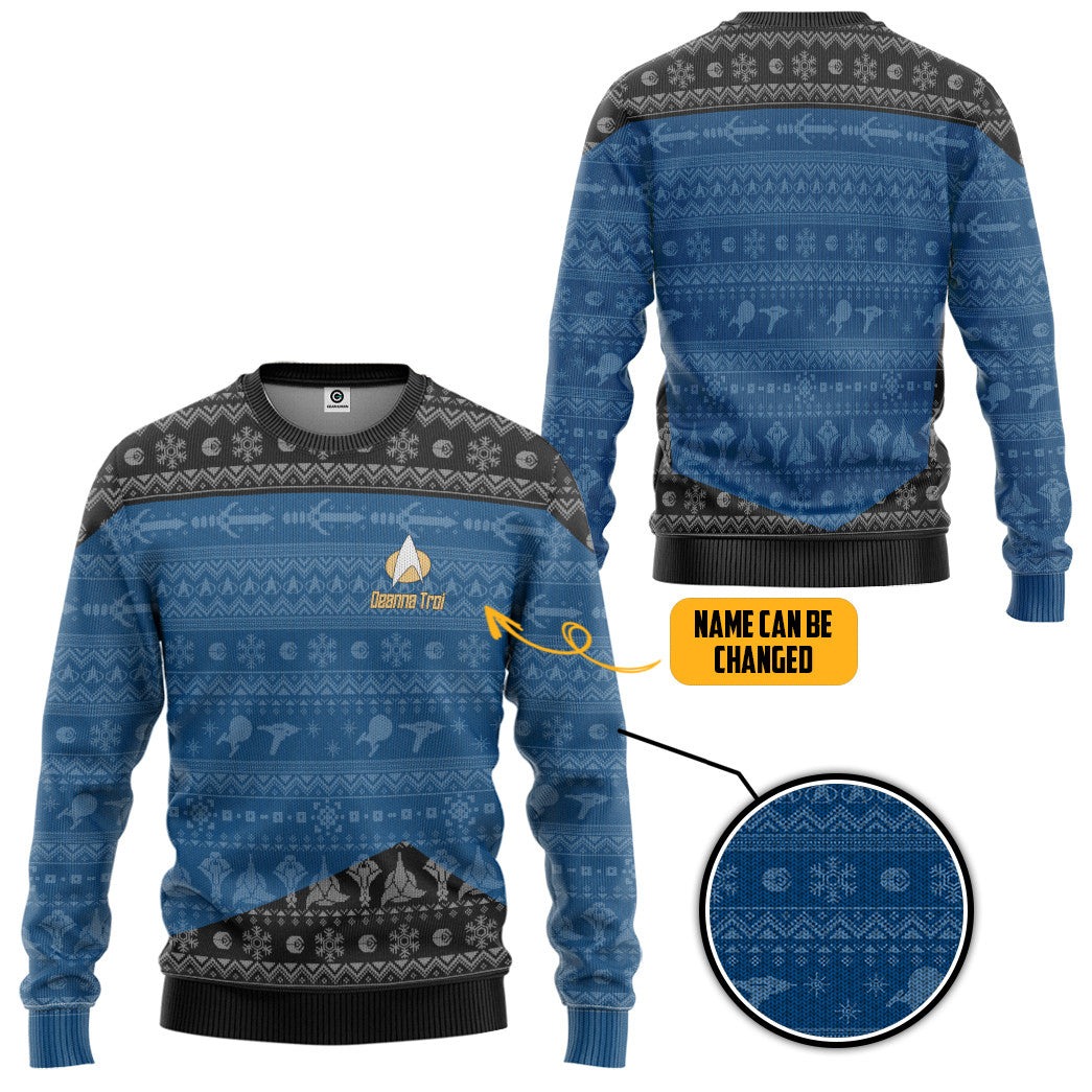 Star Trek The Next Generation 1987 Christmas Knitted Sweater - Image 6