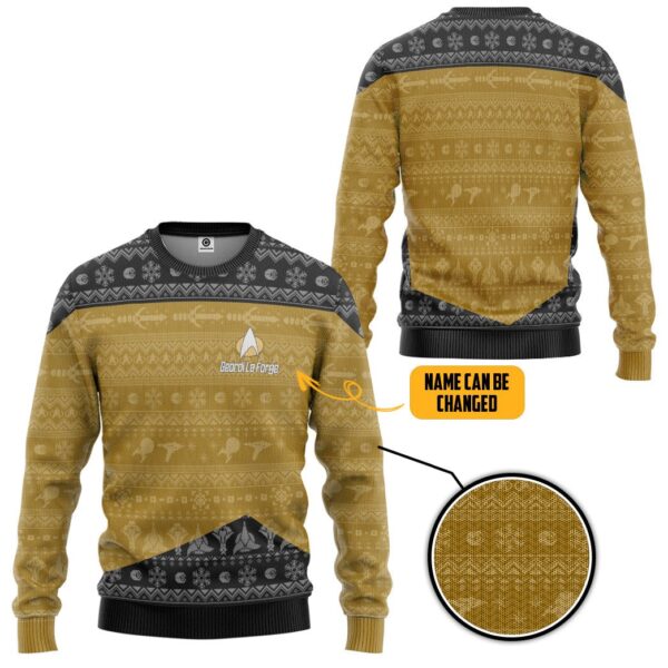 Star Trek The Next Generation 1987 Christmas Knitted Sweater - Image 4