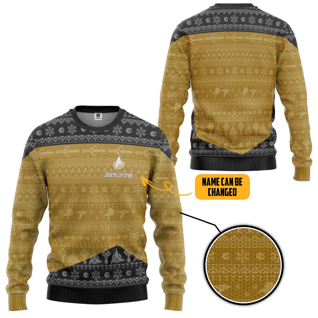 Star Trek The Next Generation 1987 Christmas Knitted Sweater - Image 4
