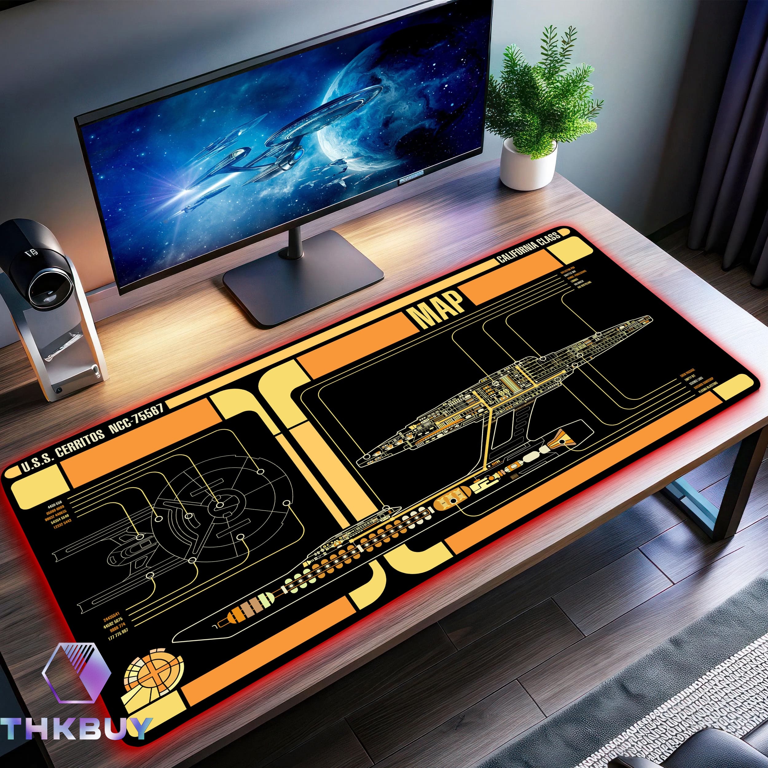 California Class U.S.S. Cerritos NCC-75567 LCARS LED Desk Mat