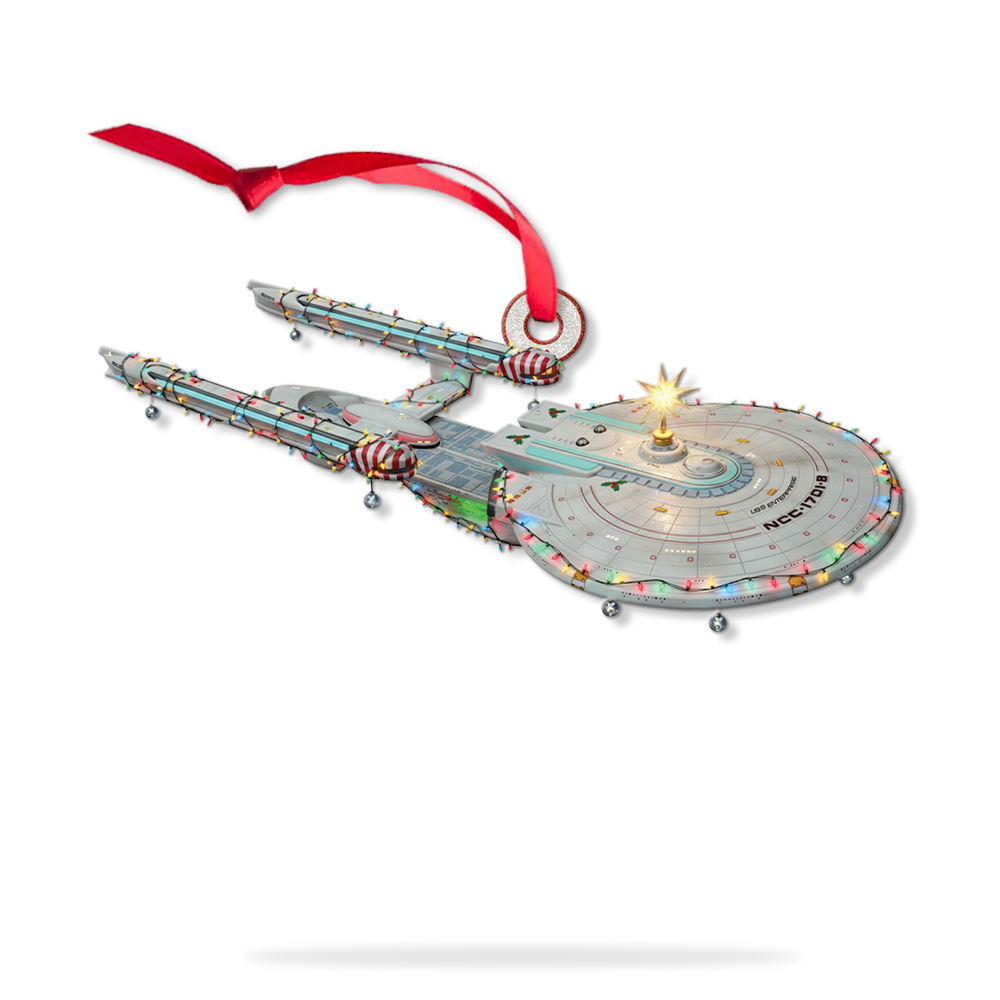 Star Trek U.S.S. Enterprise (NX-01) With Christmas Lights Christmas Ornament - Image 7
