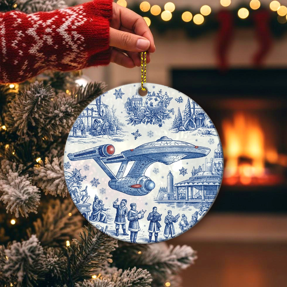 Star Trek NCC-1701 Toile De Jouy Christmas Ornament