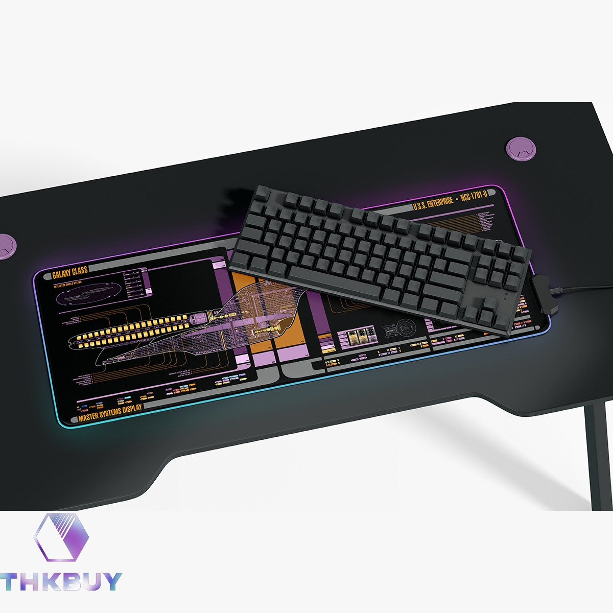 Galaxy Class - USS Enterprise-D LCARS Schematic LED Desk Mat - Image 4