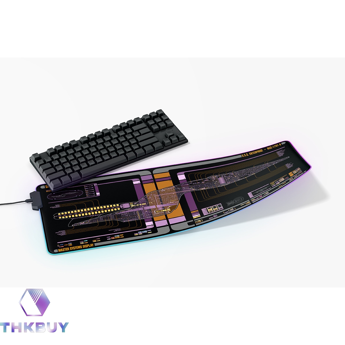 Galaxy Class - USS Enterprise-D LCARS Schematic LED Desk Mat - Image 3