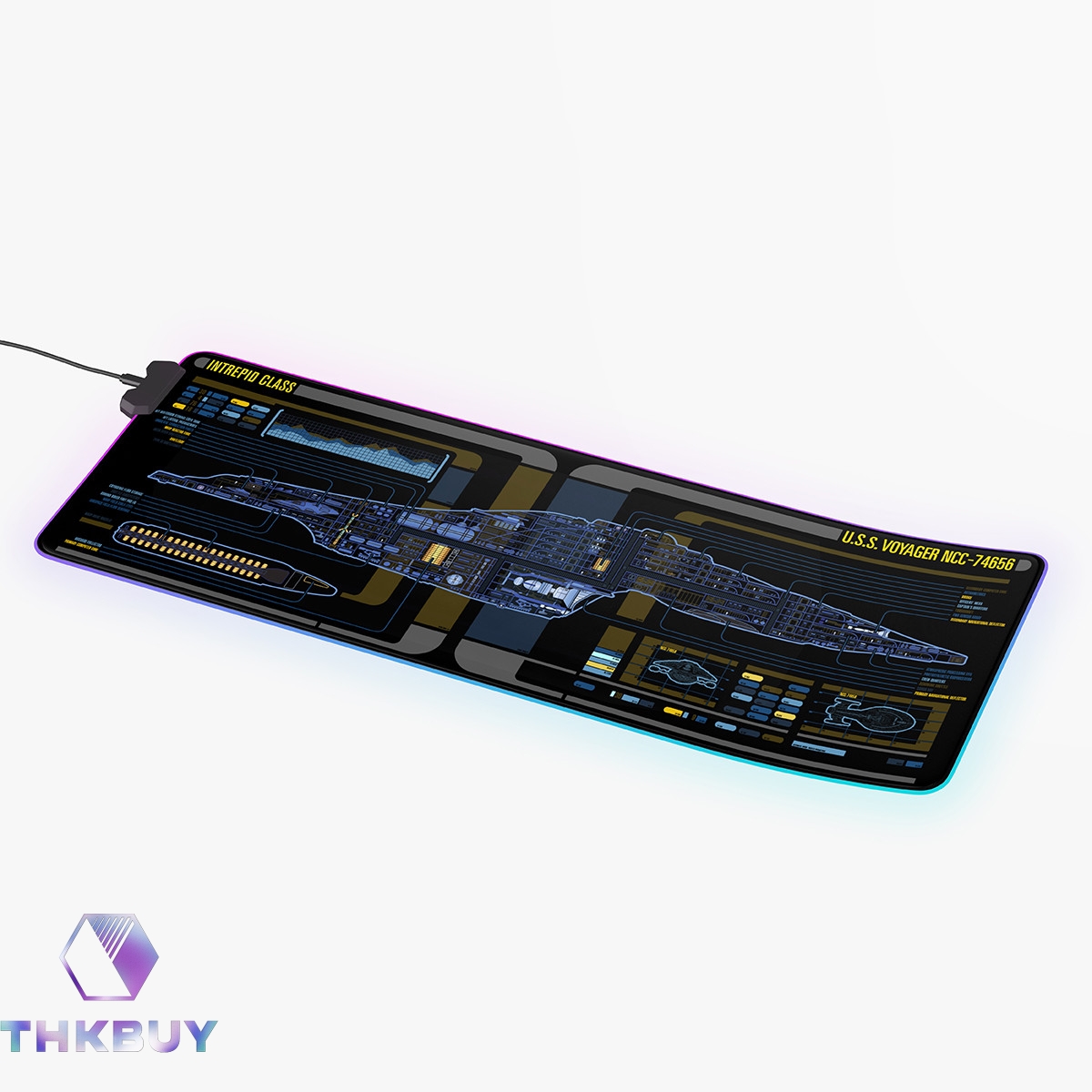 Intrepid Class - USS Voyager LCARS Schematic LED Desk Mat - Image 2