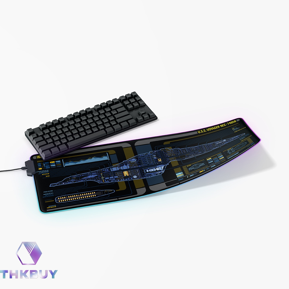 Intrepid Class - USS Voyager LCARS Schematic LED Desk Mat - Image 3