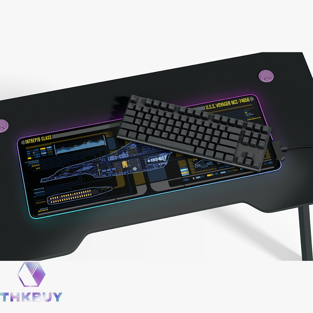 Intrepid Class - USS Voyager LCARS Schematic LED Desk Mat - Image 4