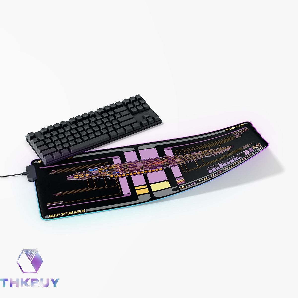 Defiant Class - USS Defiant NCC-75633 LCARS Schematic LED Desk Mat - Image 4