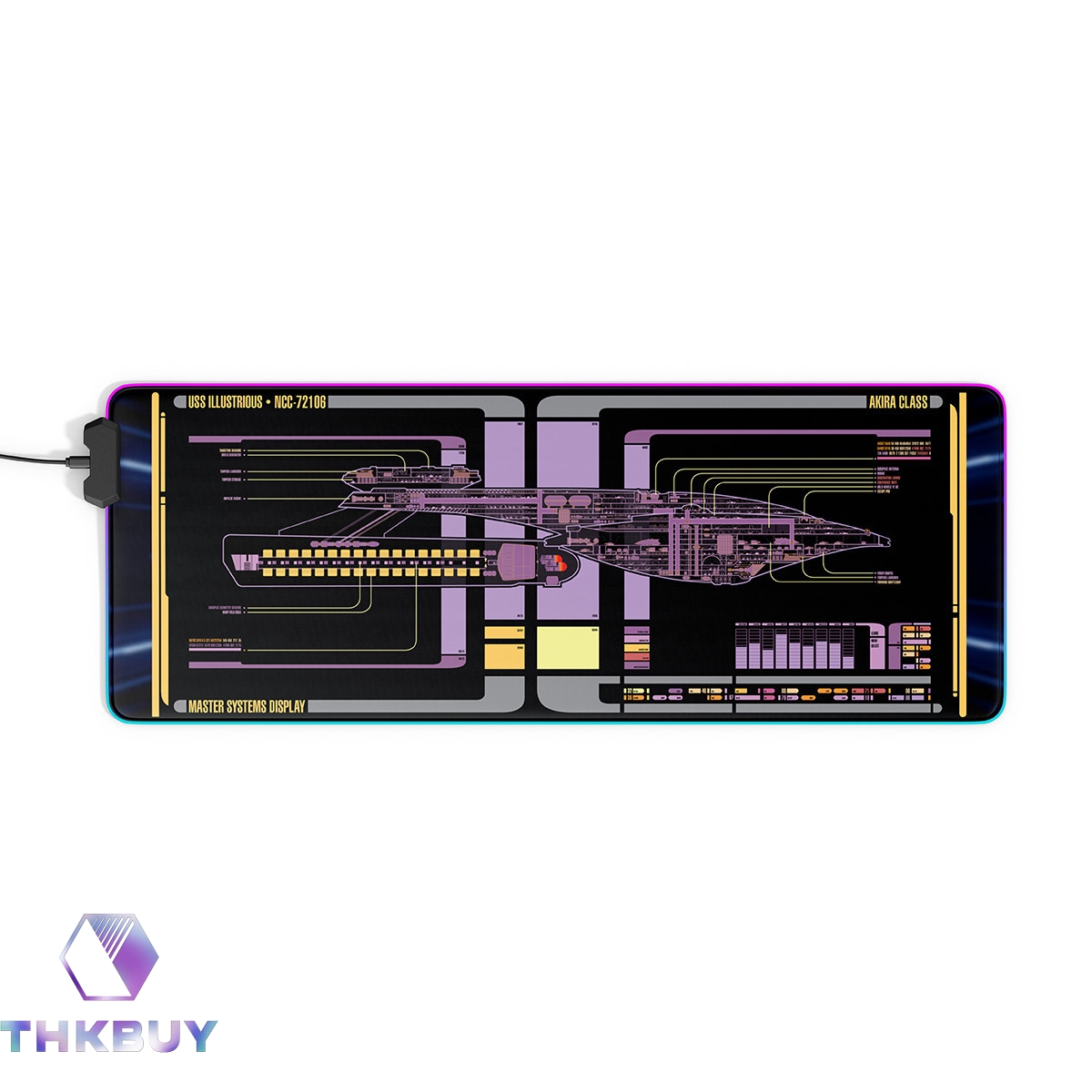 Akira Class - USS Illustrious LCARS Schematic LED Desk Mat - Image 5