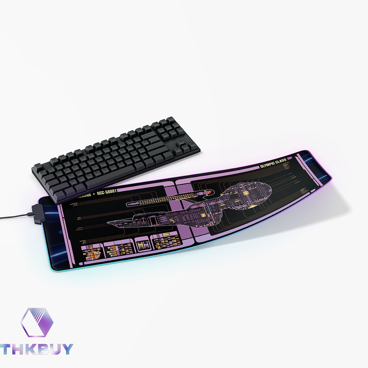 Olympic Class - USS Fleming LCARS Schematic LED Desk Mat - Image 4