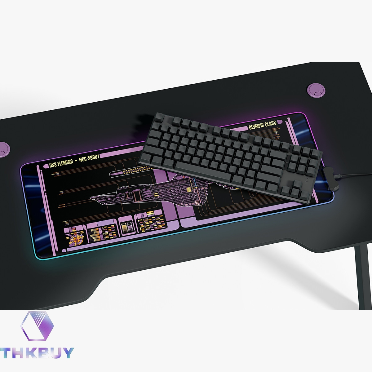 Olympic Class - USS Fleming LCARS Schematic LED Desk Mat - Image 3