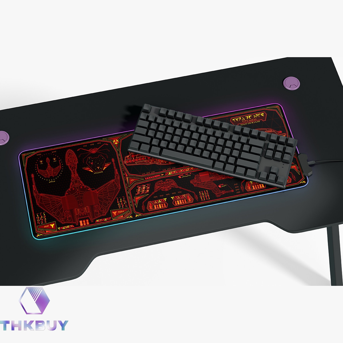 Klingon Bird of Prey - B'rel Class LCARS Schematic LED Desk Mat - Image 3