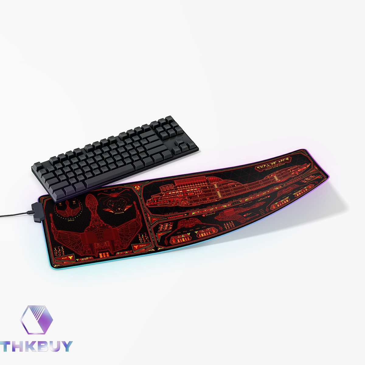 Klingon Bird of Prey - B'rel Class LCARS Schematic LED Desk Mat - Image 4