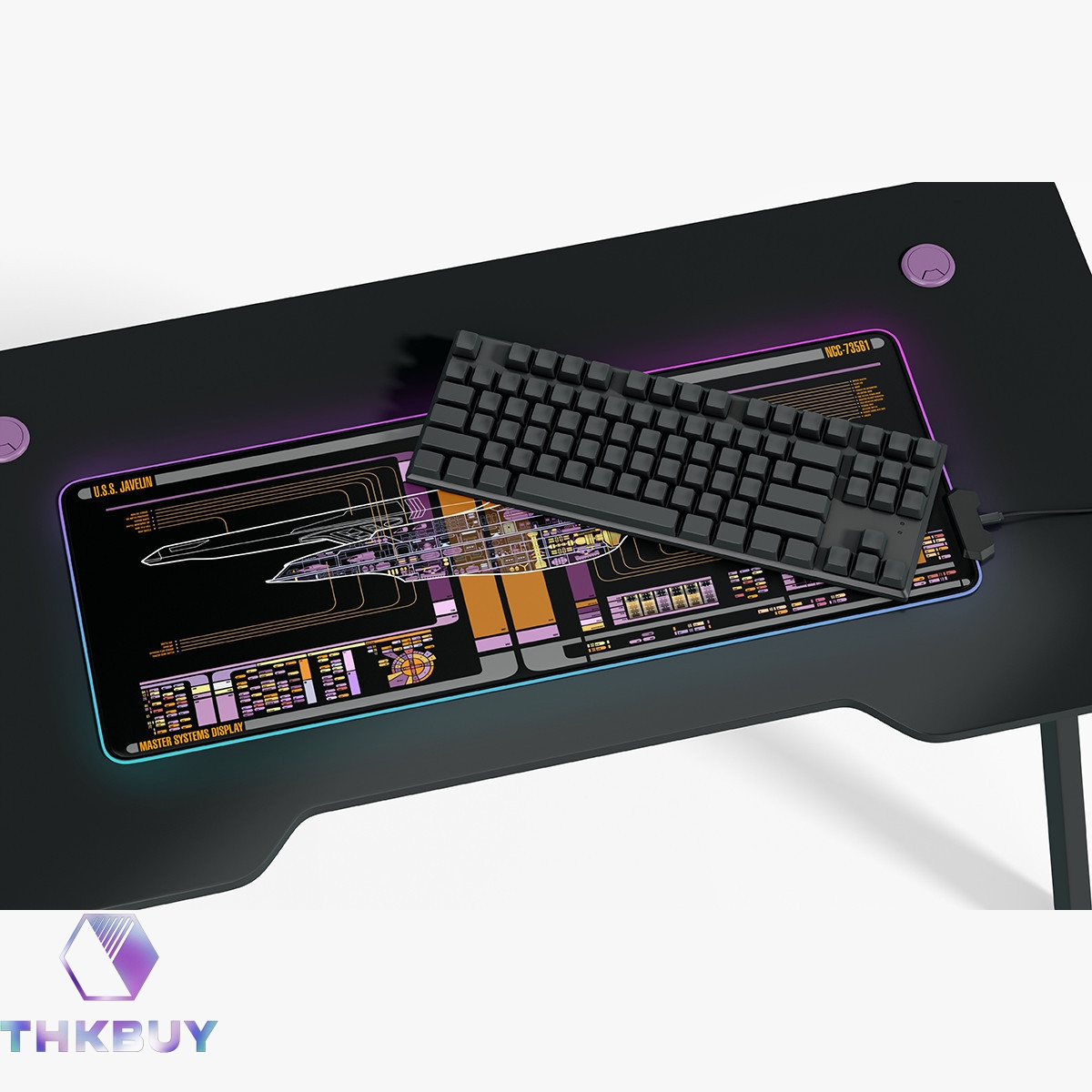 Nova Class - U.S.S. Javelin NCC-73561 LCARS Schematic LED Desk Mat - Image 3
