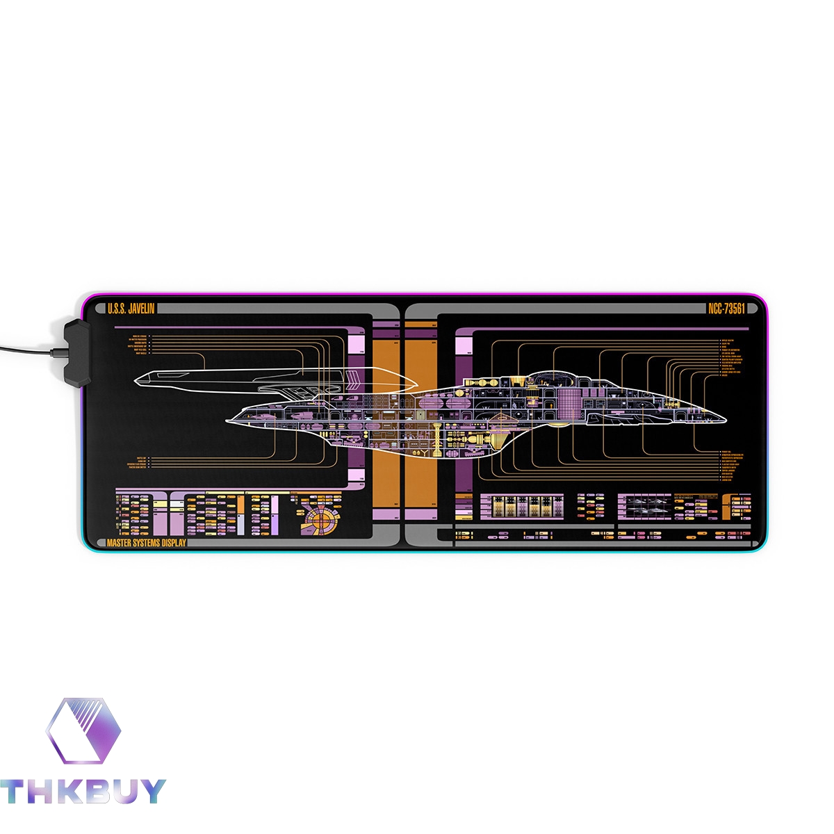Nova Class - U.S.S. Javelin NCC-73561 LCARS Schematic LED Desk Mat - Image 5