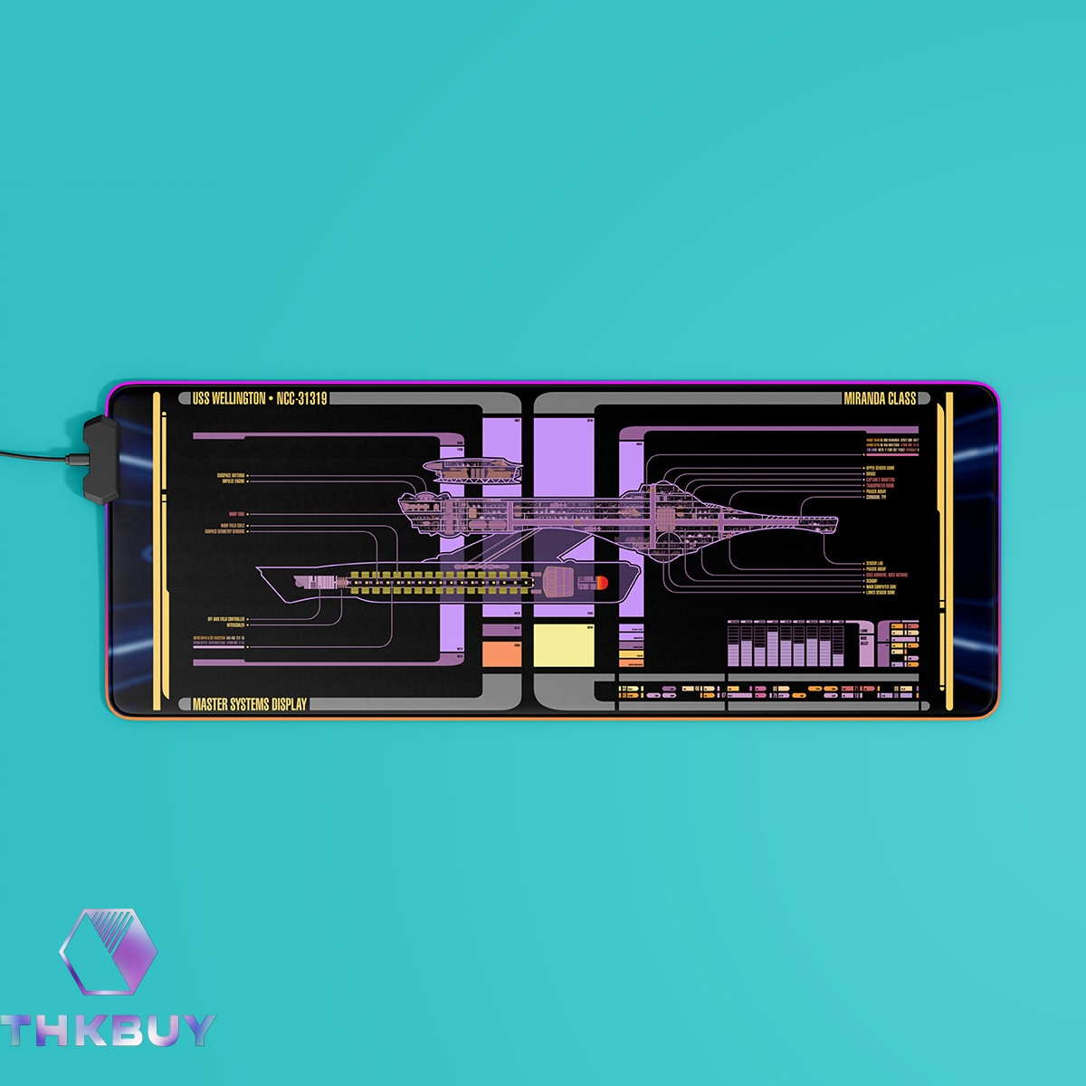 Miranda Class - U.S.S. Wellington NCC-31319 LCARS LED Desk Mat - Image 5