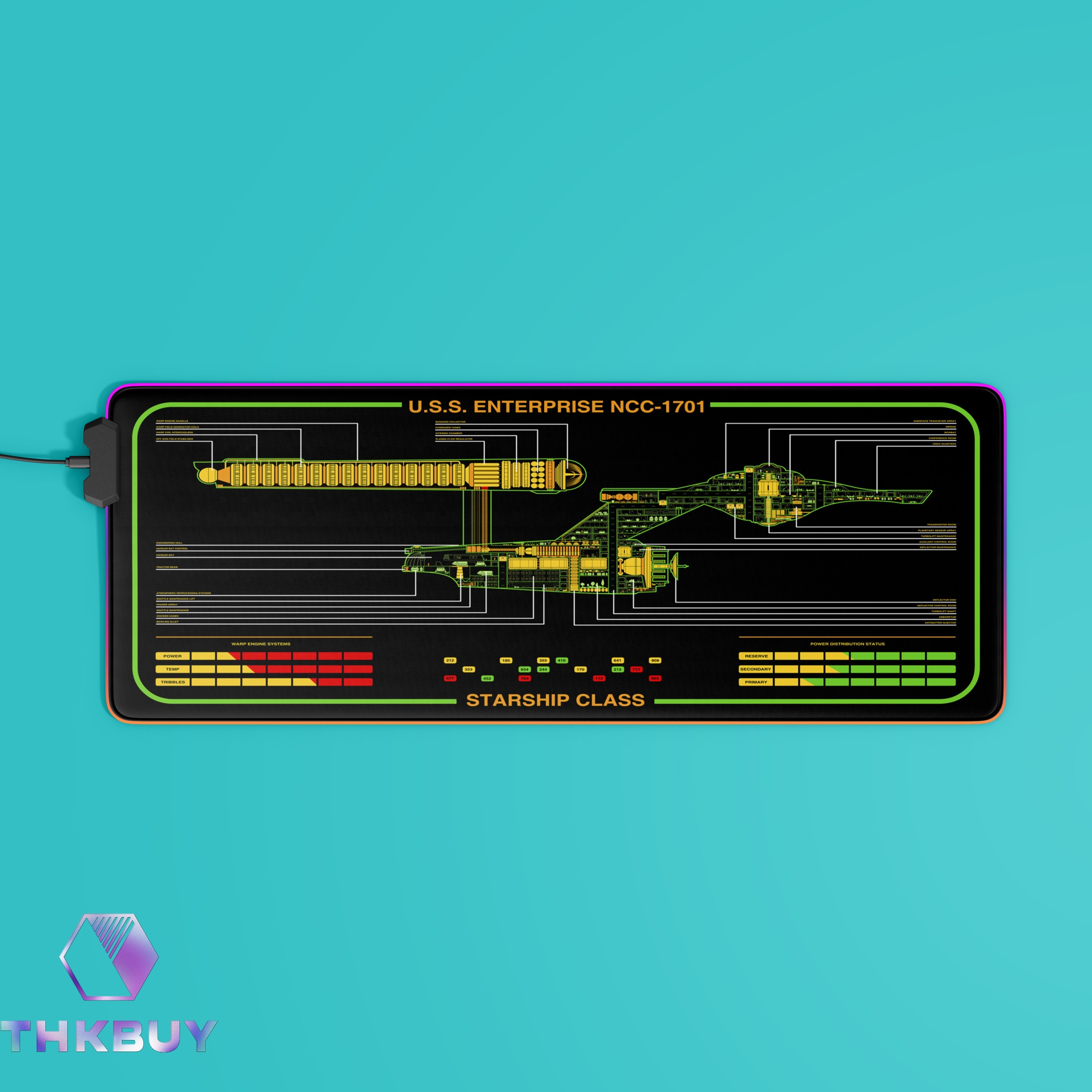 Constitution class - USS. Enterprise NCC-1701 LED Desk Mat - Image 5