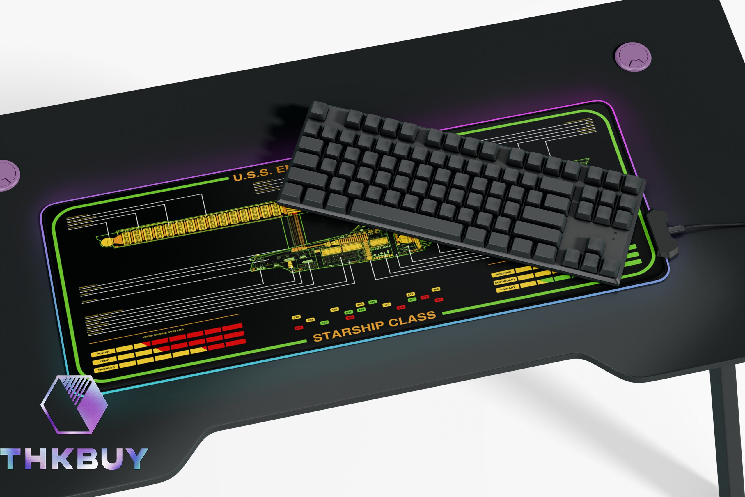 Constitution class - USS. Enterprise NCC-1701 LED Desk Mat - Image 3