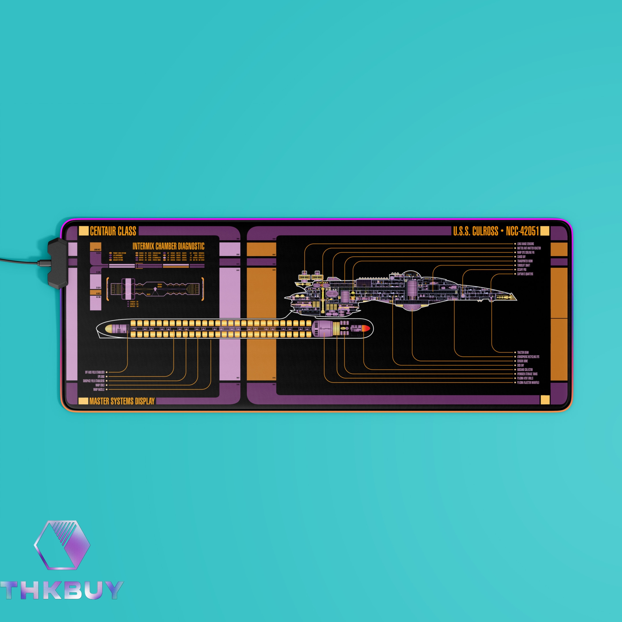 Centaur Class - U.S.S. Culross NCC-42051 LCARS LED Desk Mat - Image 5