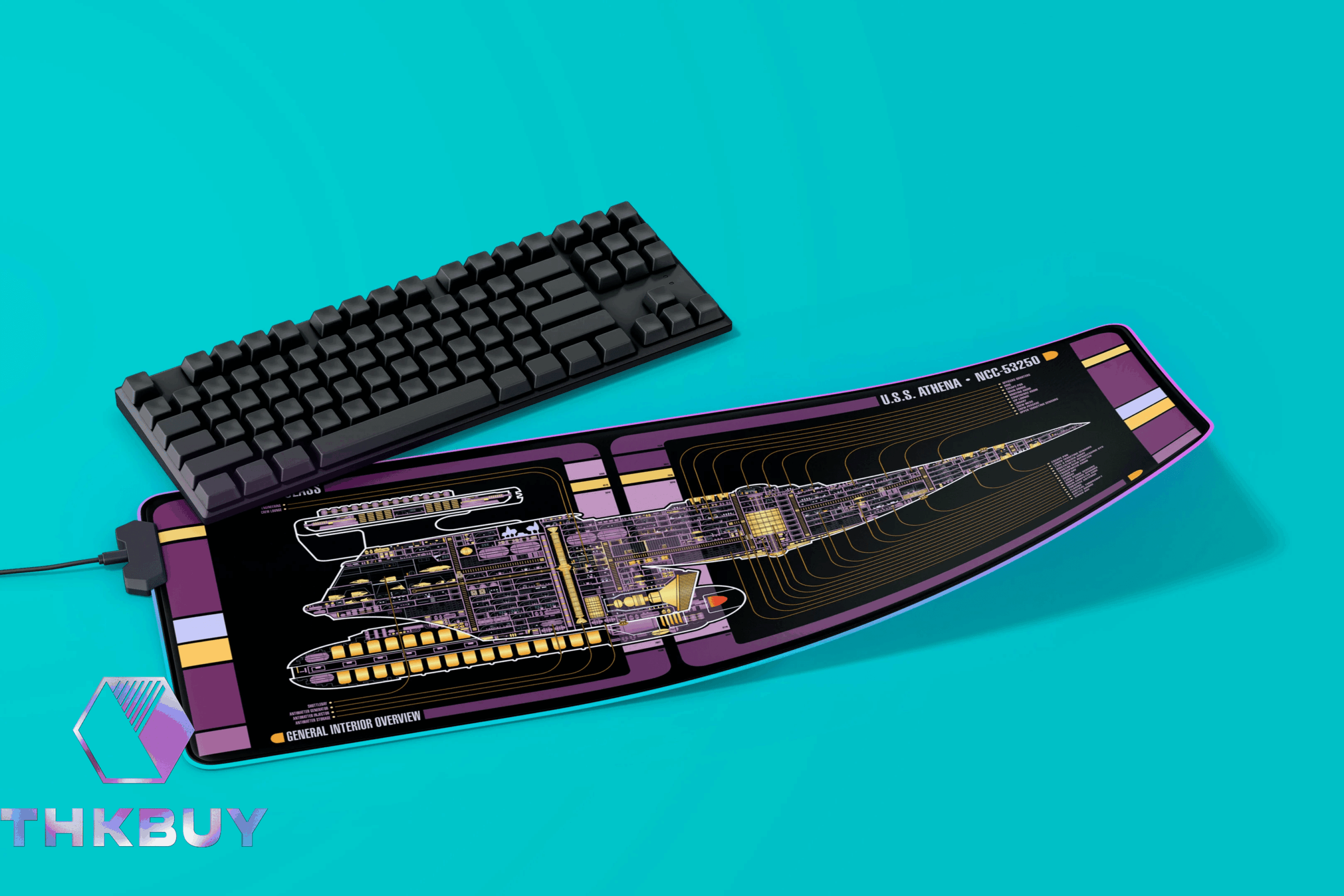 Apollo Class - U.S.S. Athena NCC-53250 LCARS LED Desk Mat - Image 5