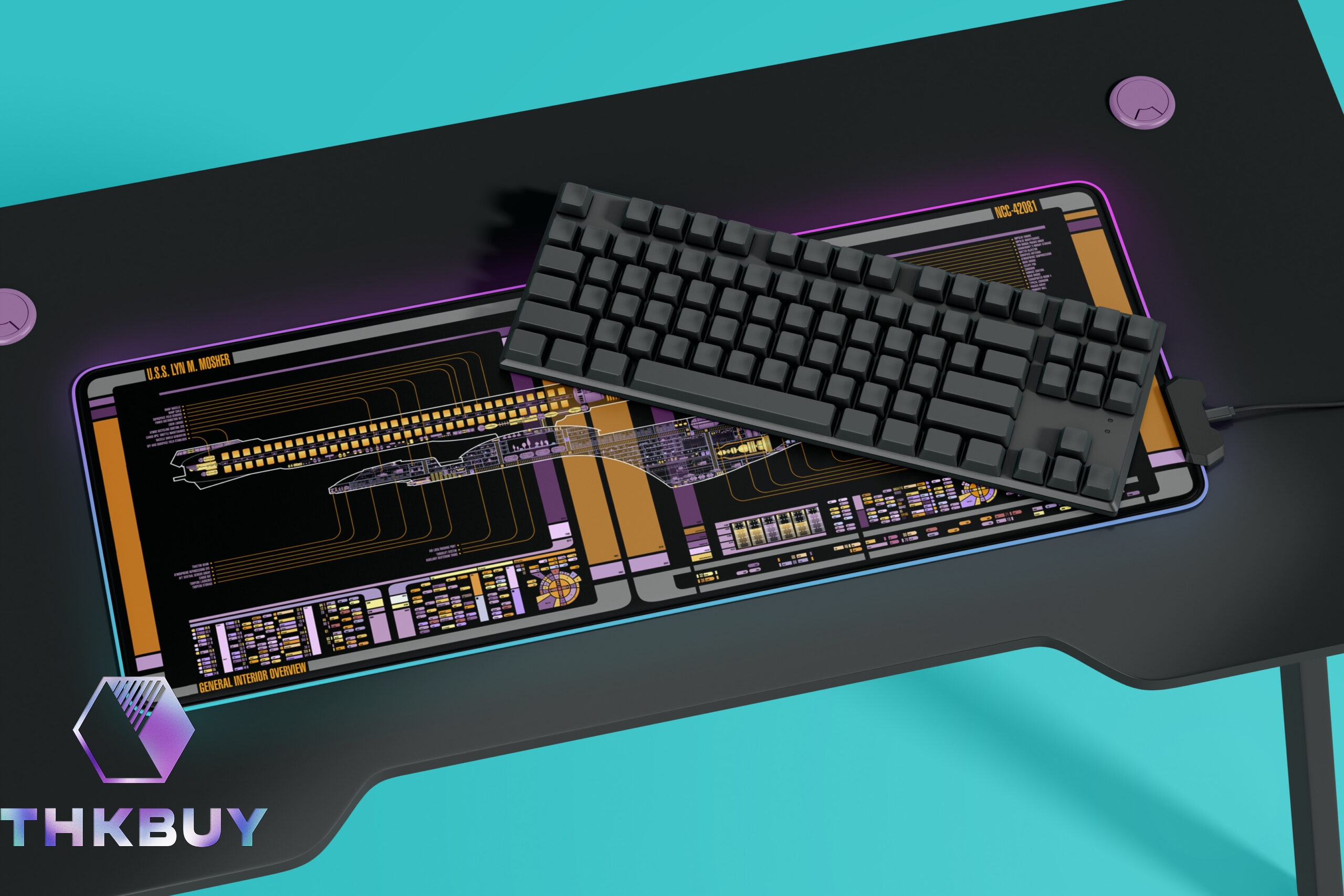 Excelsior Class - U.S.S. Lyn M. Mosher NCC-42081 LCARS LED Desk Mat - Image 3