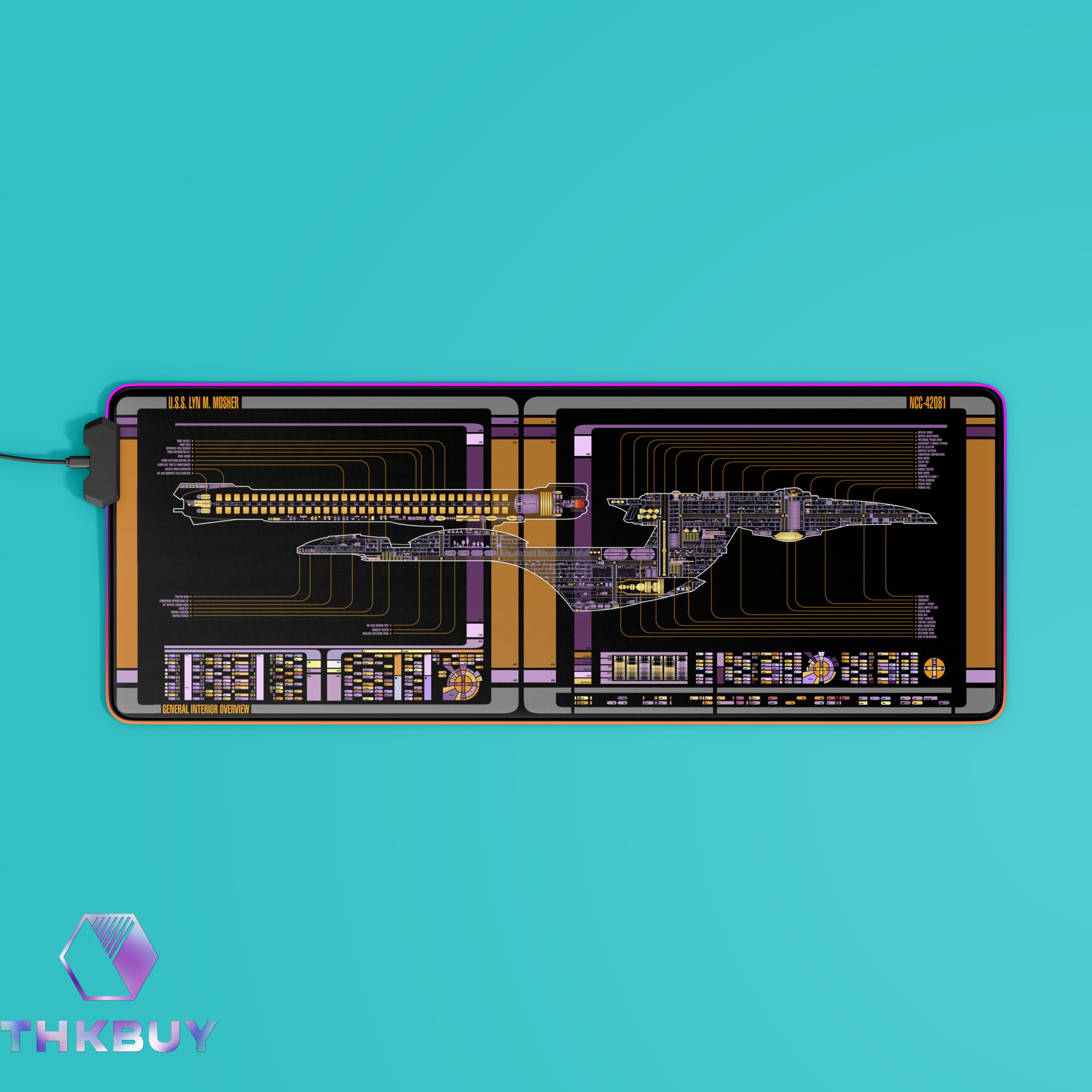 Excelsior Class - U.S.S. Lyn M. Mosher NCC-42081 LCARS LED Desk Mat - Image 5