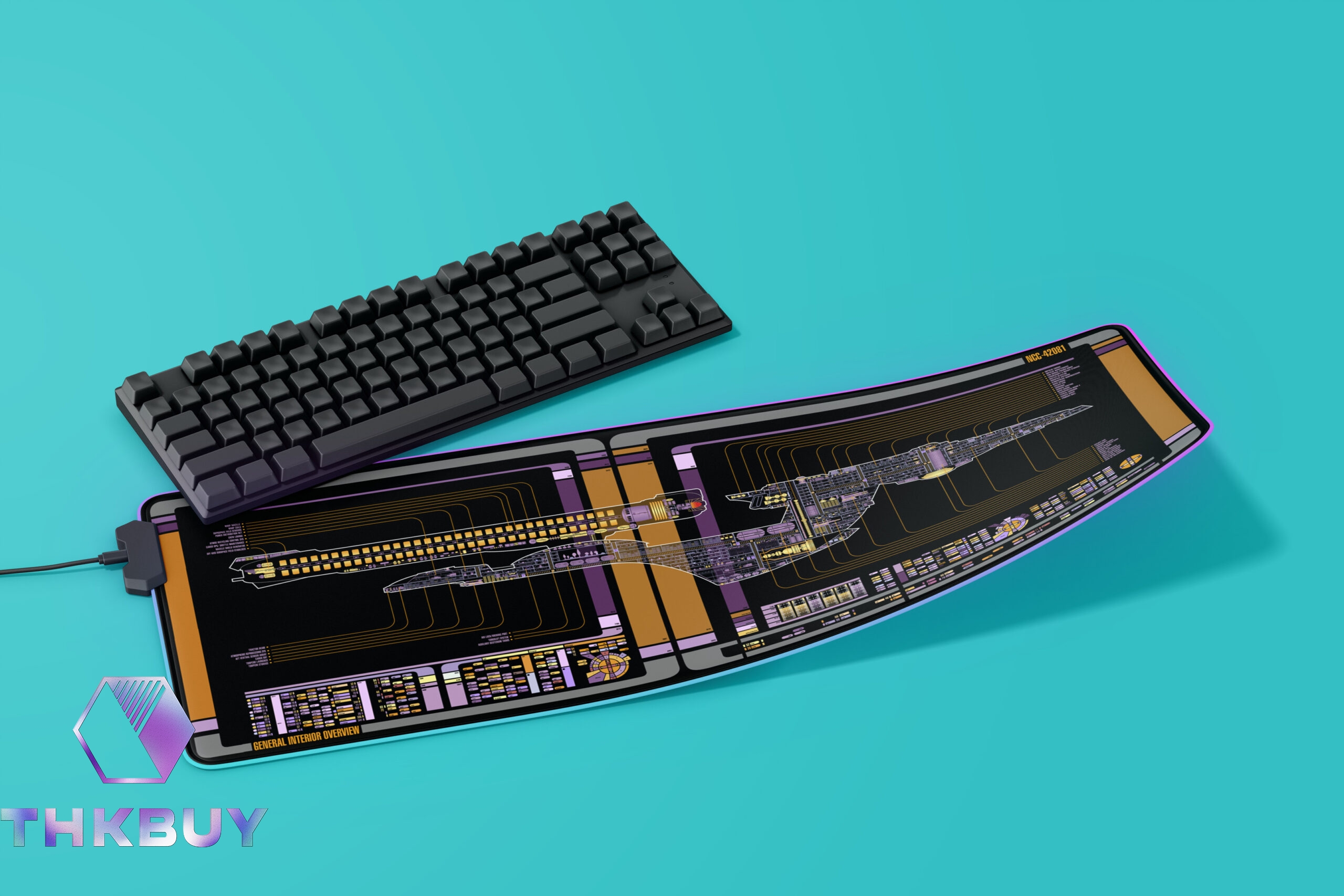 Excelsior Class - U.S.S. Lyn M. Mosher NCC-42081 LCARS LED Desk Mat - Image 4