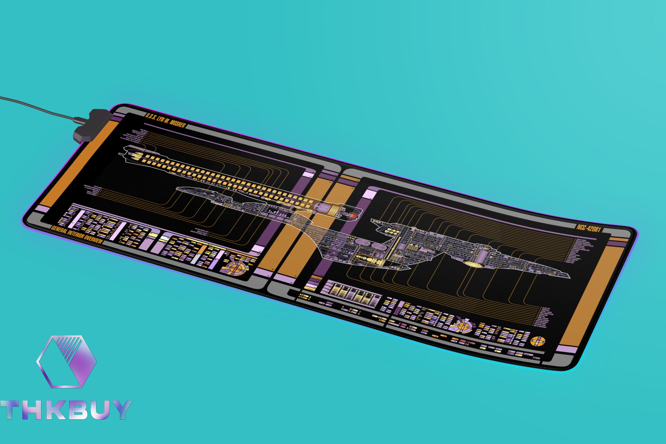 Excelsior Class - U.S.S. Lyn M. Mosher NCC-42081 LCARS LED Desk Mat - Image 2