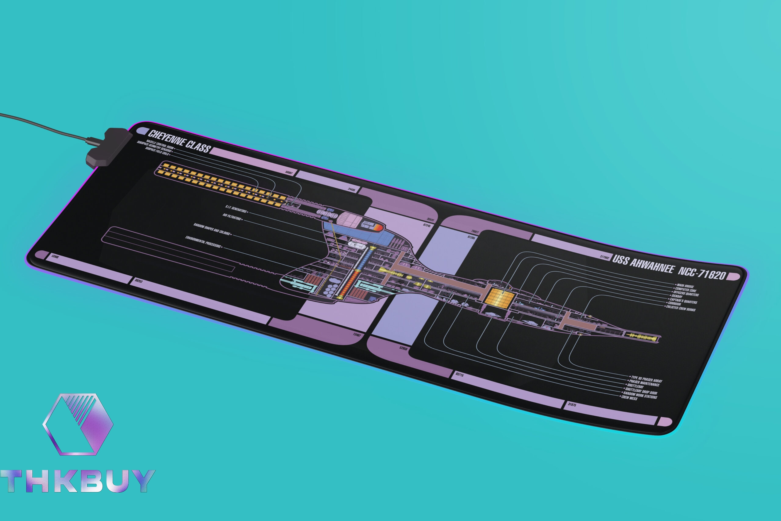 Cheyenne Class - U.S.S. Ahwahnee NCC-71620 LCARS LED Desk Mat - Image 2