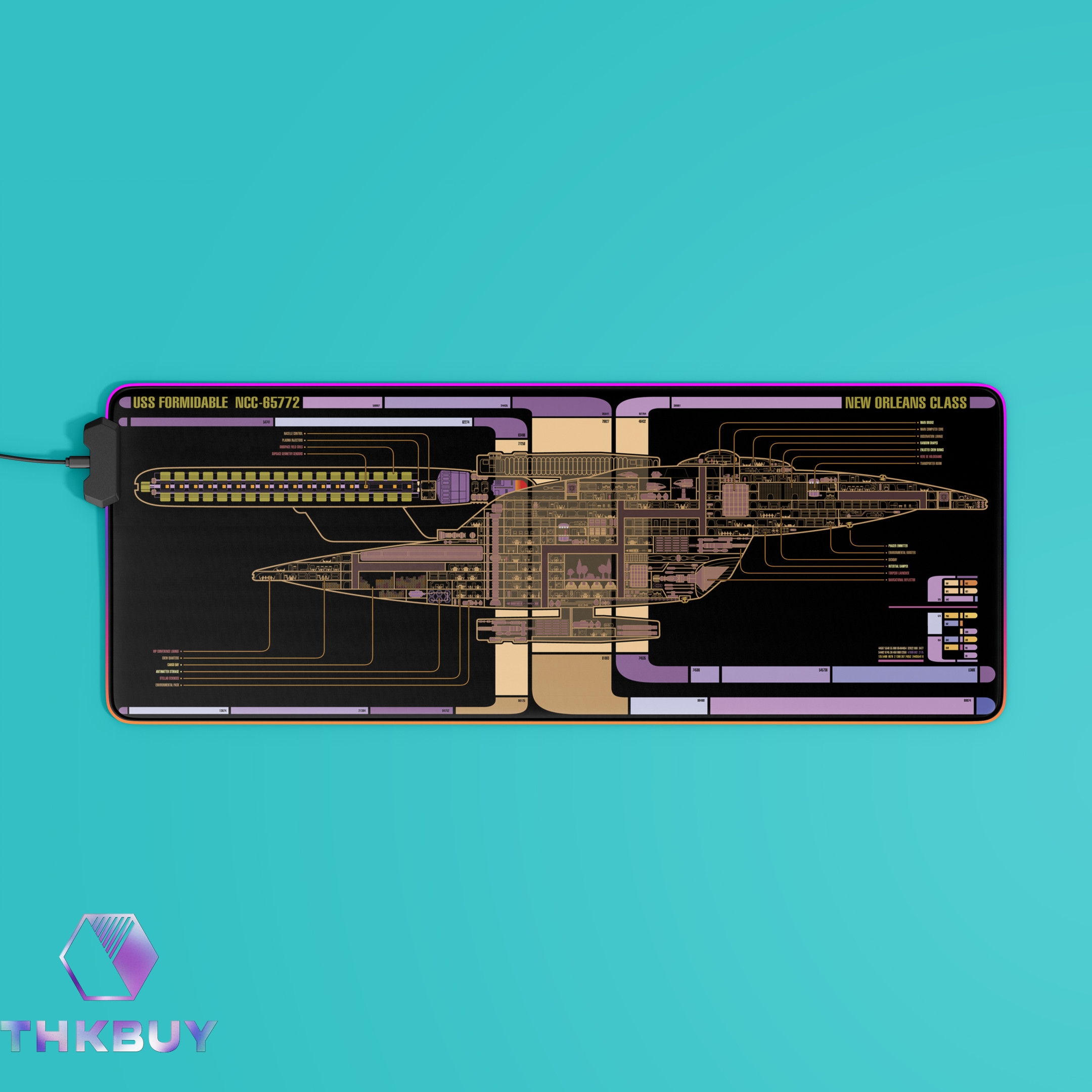 New Orleans Class - U.S.S. Formidable NCC-65772 LCARS LED Desk Mat - Image 5