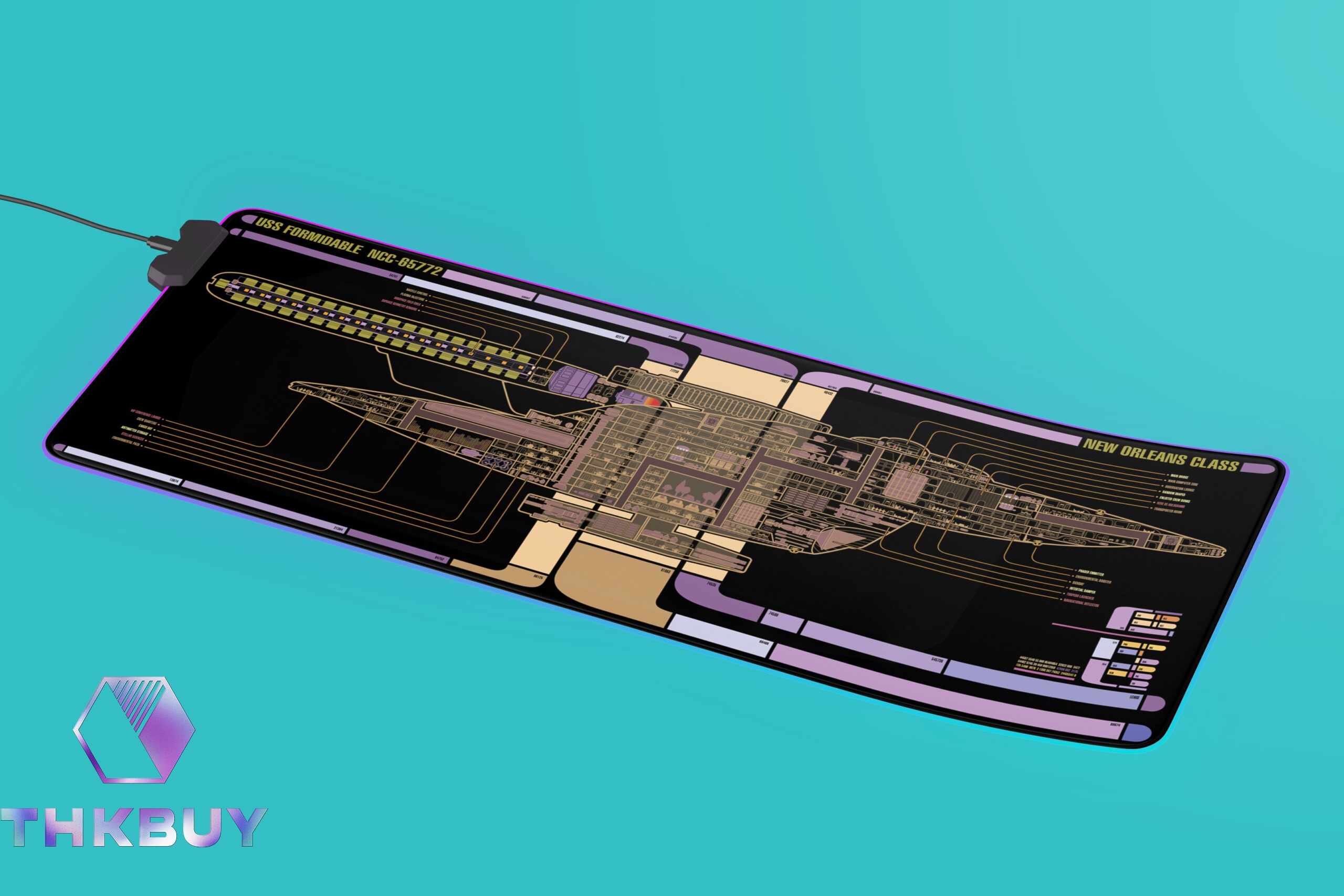 New Orleans Class - U.S.S. Formidable NCC-65772 LCARS LED Desk Mat - Image 2