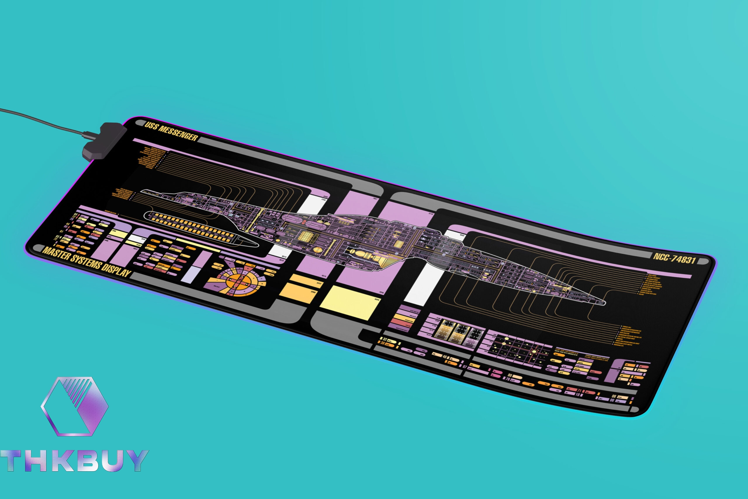 Intrepid Class - U.S.S. Messenger NCC-74831 LCARS LED Desk Mat - Image 2