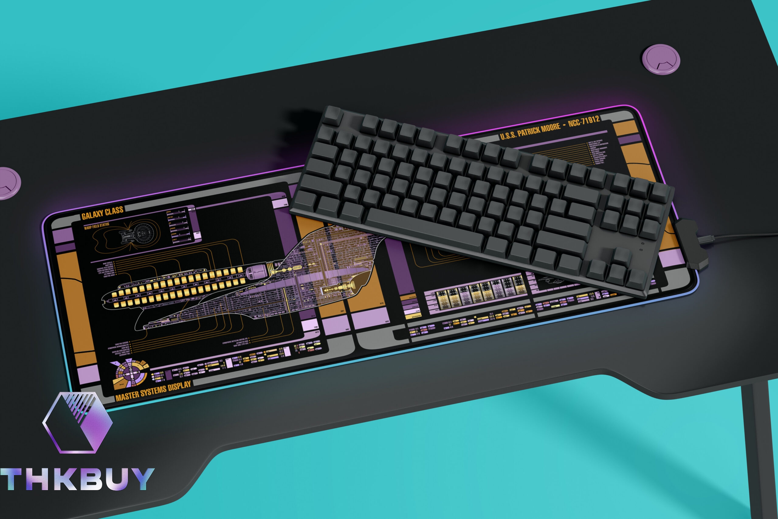 Galaxy Class - U.S.S. Patrick Moore NCC-71912 LCARS LED Desk Mat - Image 3