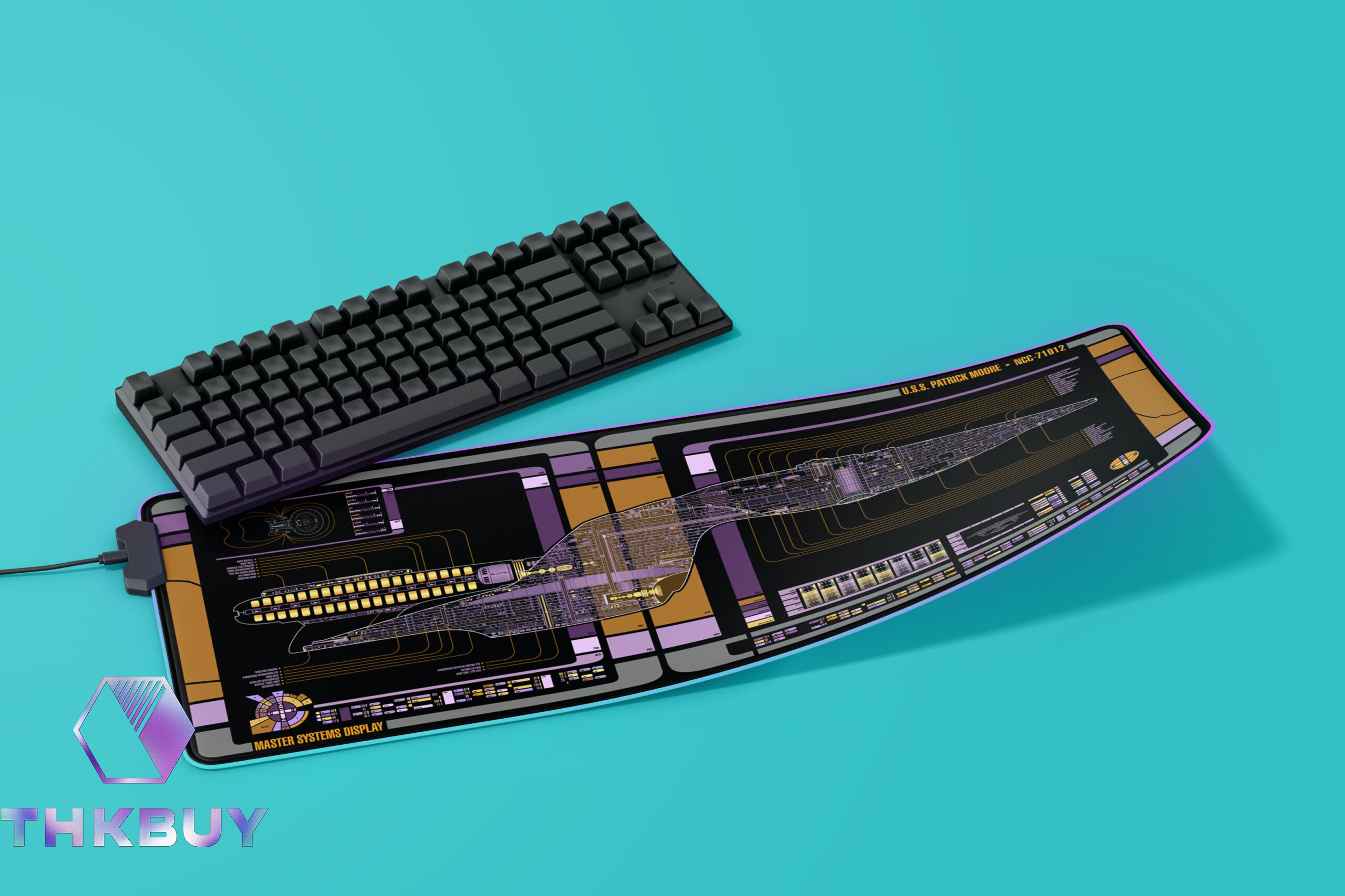 Galaxy Class - U.S.S. Patrick Moore NCC-71912 LCARS LED Desk Mat - Image 4