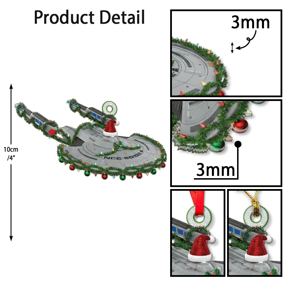 Star Trek U.S.S. Titan NCC-80102-A With Christmas Lights Christmas Ornament - Image 6