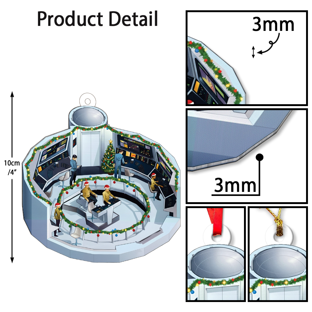 Star Trek NCC-1701 2254 Bridge Enterprise Christmas Ornament - Image 5