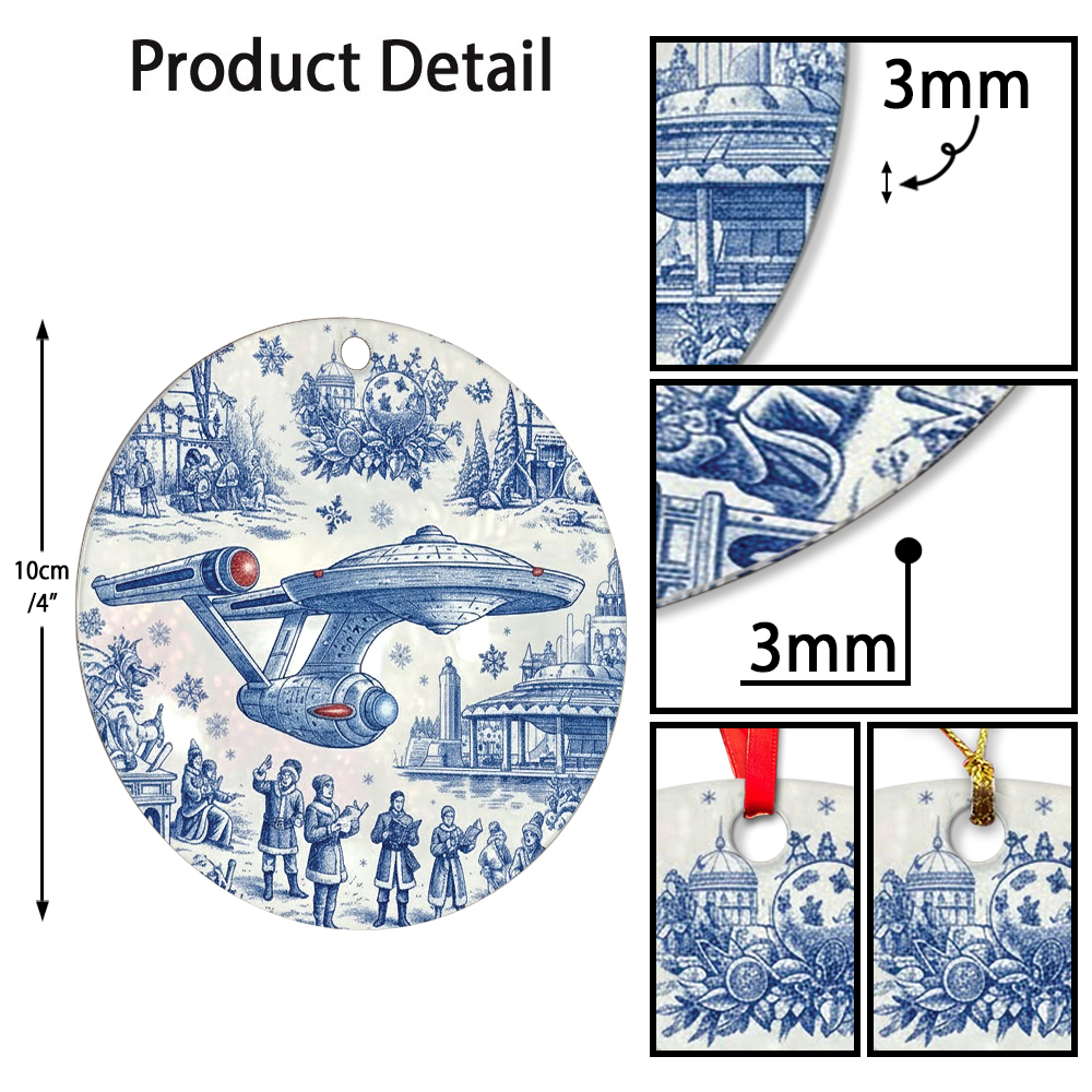 Star Trek NCC-1701 Toile De Jouy Christmas Ornament - Image 7