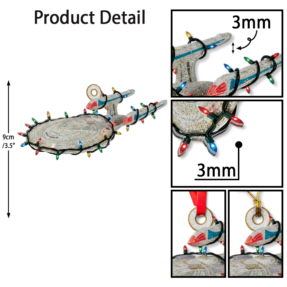 Star Trek U.S.S. Enterprise NCC-1701-E With Christmas Lights Christmas Ornament - Image 6