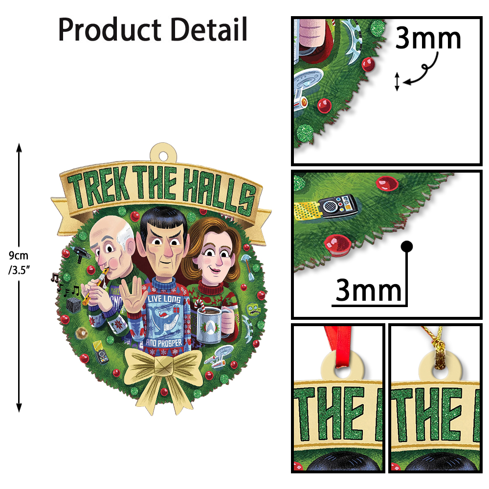 Star Trek Trek The Halls Christmas Ornament - Image 5