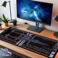 Alternative view of Sagan Class Starship USS Stargazer NCC-82893 LCARS LED Desk Mat